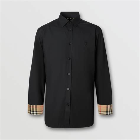 burberry monogram logo slim-fit shirt|Burberry Slim Fit Monogram Motif Stretch Cotton Poplin Shirt .